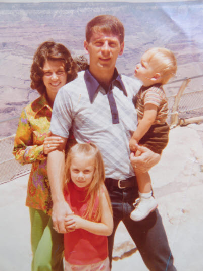 6/28 John and Dianne with Georgia and Jacob at the Grand Canyon in 1974